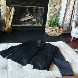 Basler Collection Classic Black Wool Blazer Pink Trim‎ Size 46